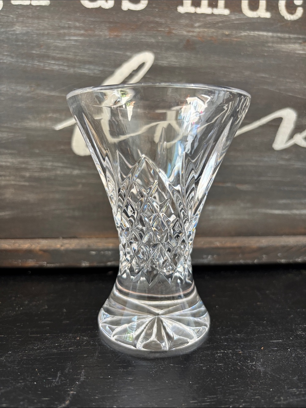 Galway Irish Cut Crystal Violet Flower Vase 4 1/4”